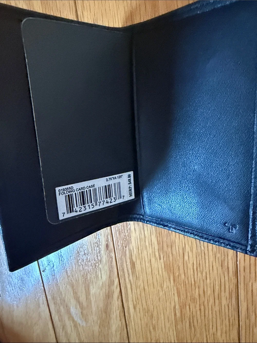 Tumi Black Men's textured fabric with leather Card Holder